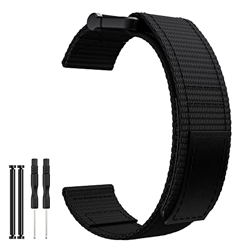 EKSIL 22 x 26 mm Schlaufen-Nylon-Uhrenarmband mit Schnellverschluss für Garmin Fenix 6 6X Pro 5X 5 Plus 3HR 7X 7 Forerunner 935 VERTIX2 Smart Band, 22mm Fenix 5 6 7, Achat von EKSIL