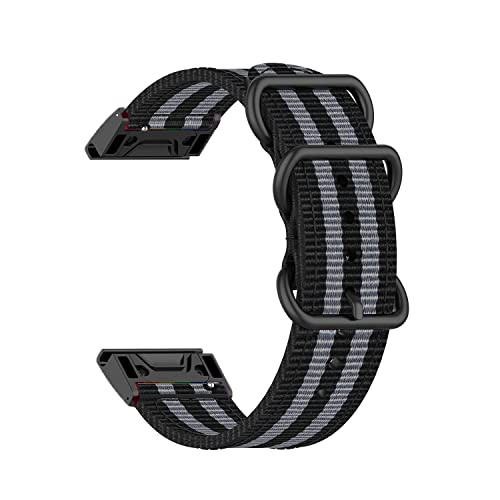 EKSIL 22 x 26 mm Schlaufen-Nylon-Uhrenarmband mit Schnellverschluss für Garmin Fenix 6 6X Pro 5X 5 Plus 3HR 7X 7 Forerunner 935 VERTIX2 Smart Band, For Approach S60 S62, Achat von EKSIL