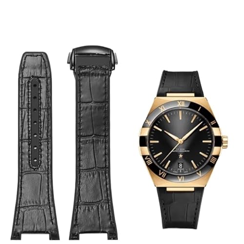 EKSIL Ersatzarmband für Omega Constellation Double Eagle Serie, Manhattan, Gummi, Rindsleder, männlich, Beobachtungsband, Kerbe, 25–14 mm, 25-14mm, Achat von EKSIL