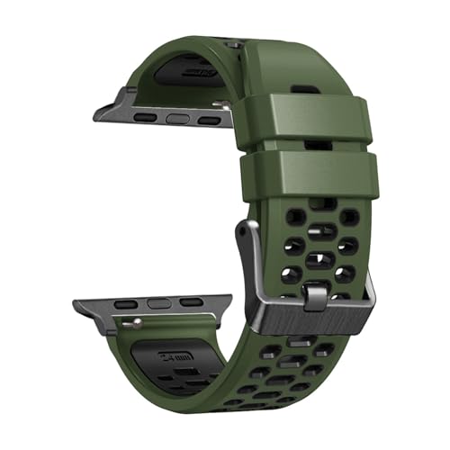 EKSIL FKM Gummi-Uhrenarmband für Apple Watch Ultra 1, 2, 49 mm, 45 mm, 44 mm, 42 mm, Ersatz-Uhrenzubehör, Armband der Serie 9, 8, 7, 6, 5, 4, SE, 45 mm, Achat von EKSIL