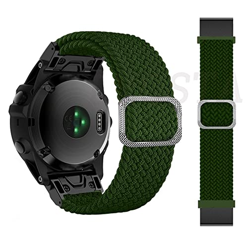 EKSIL Geflochtenes Solo Loop-Armband für Fenix 6 6X Pro 5 5X Plus 7X 7 Smartwatch, Nylon, elastisch, Schnellverschluss-Armband für Garmin Epix, 22mm Fenix 5 5Plus, Achat von EKSIL