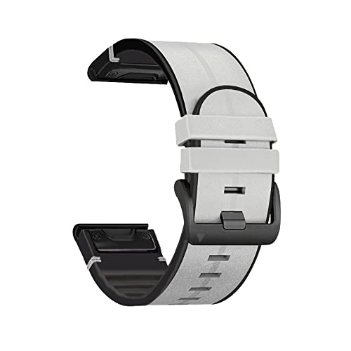 EKSIL Smartwatch-Armband für Garmin Fenix 7 7X 6 6X Pro 5X 5 Plus 3HR Descent Mk2 Schnellverschluss-Armband aus Silikon und Lederarmband, 22 mm, 26 mm, FOR 935 945, Achat von EKSIL