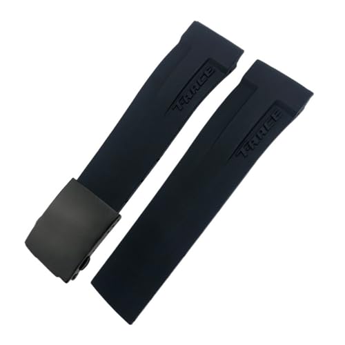 EKSIL Uhrenarmband aus Naturkautschuk, passend für Tissot T048.417/T048.427 T-RACE T048, weiches Sport-Silikon-Uhrenarmband, Faltschließe, 20 mm, Achat von EKSIL