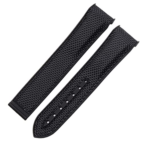 EKSIL Uhrenarmband für Omega 300 Seamaster 600 Planet Ocean Faltschließe Silikon Nylon Armband Uhrenzubehör Uhrenarmband, 22 mm, Achat von EKSIL