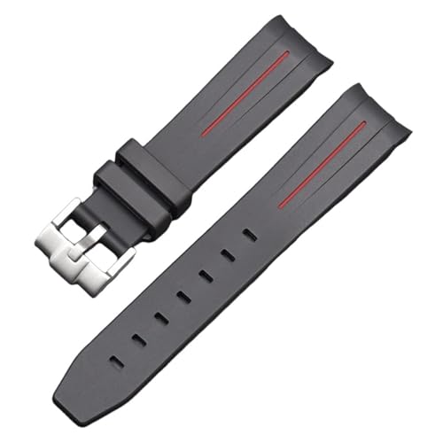 EKSIL Uhrenarmband für Omega Swatch Joint Planet Serie Moon Mercury, gebogenes Gummiarmband für Moonswatch Watch, gebogen, keine Lücke, Gummiarmband, Herren und Damen, 20 mm, 20 mm von EKSIL