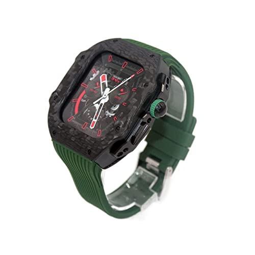 EKSIL Uhrengehäuse aus Karbonfaser mit Fluorkautschukband, Mod Kit, für Apple Watch Ultra 49 mm, Fluorkautschukband und Lünette, für iWatch 8, 7, 45 mm, 6, 5, 4, SE, 44 mm, For 49mm, Achat von EKSIL