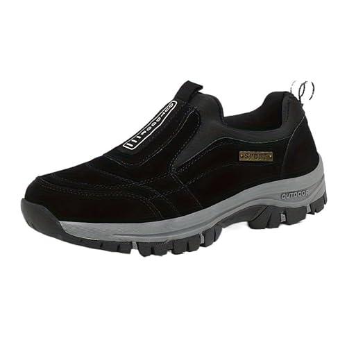 EKSMA Bequeme und rutschfeste Herren-Loafer, atmungsaktive leicht zu tragende Sportschuhe, geeignet for das Tragen im Frühling Sommer(Black,EU 43) von EKSMA