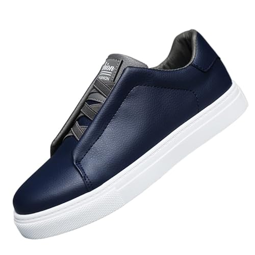 EKSMA Herren Freizeitschuhe Low-Top Einfarbige Sneakers Bequeme, rutschfeste, langlebige Sportschuhe for den täglichen Gebrauch im Freien(Blue,EU 40) von EKSMA