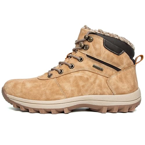 EKSMA Herren Voll heiße Wanderschuhe wasserdichte Arbeitskleidung Stiefel Big Toe Paar Plus Samt(Khaki,EU 43) von EKSMA