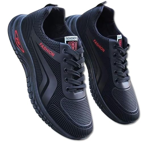 EKSMA Lässige Herren-Sneaker – Laufschuhe mit weicher Gummisohle, atmungsaktivem Stofffutter und strapazierfähiger Gummilaufsohle for Fitnessstudio, Training Freizeitkleidung(Red,EU 43) von EKSMA