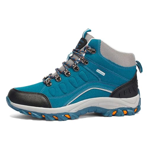 EKSMA Winter Herren Übergrößen Wanderschuhe mit Plüschisolierung Outdoor Baumwollschuhe Reiseschuhe Leichte Wanderstiefel(Blue,EU 38) von EKSMA
