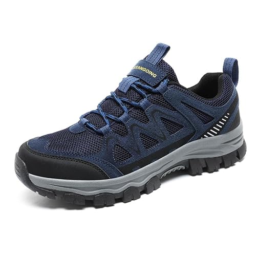 Herren Outdoor Wanderschuhe rutschfeste Trekkingschuhe for Wandern Reisen Freizeitkleidung Stilvolle leichte Sport-Wanderschuhe for Komfort(Blue,EU 39) von EKSMA