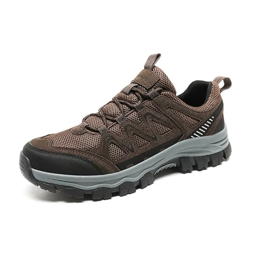 Herren Outdoor Wanderschuhe rutschfeste Trekkingschuhe for Wandern Reisen Freizeitkleidung Stilvolle leichte Sport-Wanderschuhe for Komfort(Brown,EU 47) von EKSMA