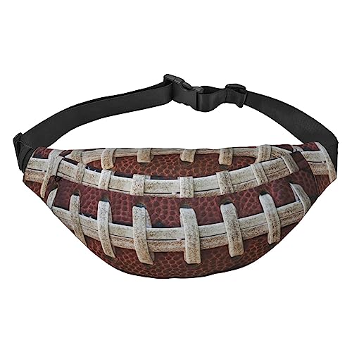 EKYOSHCZ American Football Schnürsenkel Bauchtasche für Männer Frauen Gürteltasche Verstellbare Taille Pack für Reisen Gehen Laufen Bauchtaschen, Schwarz , Einheitsgröße von EKYOSHCZ