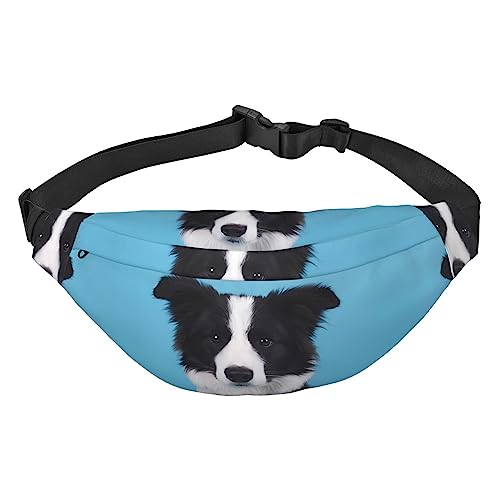 Border Collie Bauchtasche für Männer Frauen Gürteltasche Verstellbare Hüfttasche für Reisen Gehen Laufen Bauchtaschen, Schwarz, Einheitsgröße, Schwarz , Einheitsgröße von EKYOSHCZ