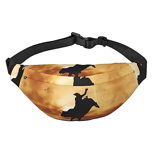 Cool Bull Riding Bauchtasche für Männer Frauen Gürteltasche Verstellbare Taille Pack für Reisen Gehen Laufen Bauchtaschen, Schwarz, Einheitsgröße, Schwarz , Einheitsgröße von EKYOSHCZ