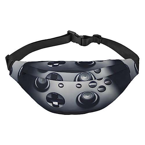 Gaming-Controller-Muster, Bauchtasche für Männer und Frauen, Gürteltasche, verstellbare Hüfttasche für Reisen, Wandern, Laufen, Bauchtaschen, Schwarz , Einheitsgröße von EKYOSHCZ