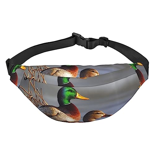 Mallard Duck Bauchtasche für Herren und Damen, Gürteltasche, verstellbare Hüfttasche für Reisen, Spazierengehen, Laufen, Bauchtaschen, Schwarz, Einheitsgröße, Schwarz , Einheitsgröße von EKYOSHCZ