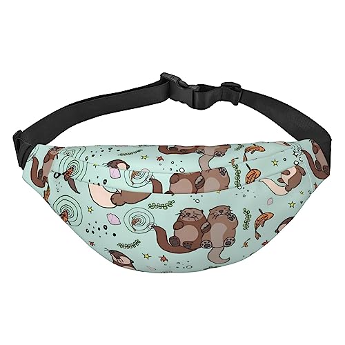 Otters Bauchtasche für Herren und Damen, Gürteltasche, verstellbare Hüfttasche für Reisen, Spazierengehen, Laufen, Bauchtaschen, Schwarz, Einheitsgröße, Schwarz , Einheitsgröße von EKYOSHCZ