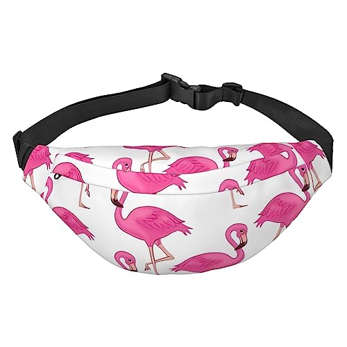 Pink Flamingo Bauchtasche für Herren und Damen, Gürteltasche, verstellbare Hüfttasche für Reisen, Spazierengehen, Laufen, Bauchtaschen, Schwarz, Einheitsgröße, Schwarz , Einheitsgröße von EKYOSHCZ