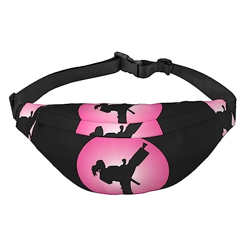 Taekwondo Design Bauchtasche für Männer Frauen Gürteltasche Verstellbare Hüfttasche für Reisen Gehen Laufen Bauchtaschen, Schwarz, Einheitsgröße, Schwarz , Einheitsgröße von EKYOSHCZ