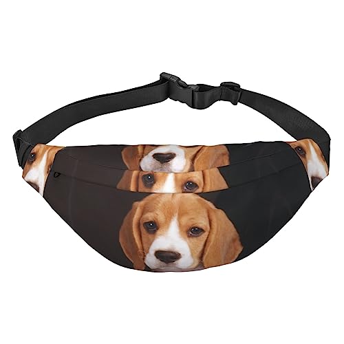 ovely Gürteltasche für Hunde, Beagle, für Männer und Frauen, verstellbare Hüfttasche für Reisen, Spazierengehen, Laufen, Schwarz , Einheitsgröße von EKYOSHCZ