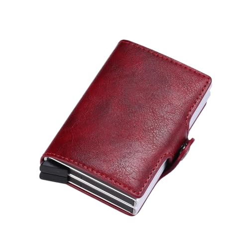 EKalgretrA Herren-Karten-Geldbörsen, Kohlefaser, schlanke Mini-Geldbörse, 14 Kartenhalter, kleine Geldtasche, männliche Geldbörsen Kartenhalter(Red) von EKalgretrA