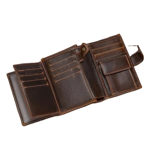 EKalgretrA PU Leder Kurze Brieftasche Karte Geldbörse Münzen Halter Männliches männer Echte Zipper Kartenhalter(Design4 Coffee) von EKalgretrA