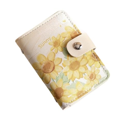 Große Kapazität Retro Malerei Kartenhalter Frauen Multi-Kartensteckplatz Führerschein Clip Kartensteckplatz Geldbörse Kartenhalter(Yellow Sunflower) von EKalgretrA