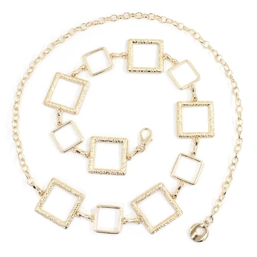 Kettengürtel für Frauen Frauen Mode Gürtel Hohe Taille Metall Kette Fransen Bauch Körper Taille Verstellbare Kette Anzug Dekoration(Gold) von EKalgretrA