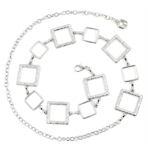 Kettengürtel für Frauen Frauen Mode Gürtel Hohe Taille Metall Kette Fransen Bauch Körper Taille Verstellbare Kette Anzug Dekoration(Silver) von EKalgretrA