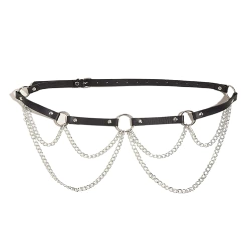Kettengürtel für Frauen Mode Harness Gürtel Frauen Körper Kette Harness Taille Korsett Gürtel Suspendore Einstellbare Harness Kleidung Zubehör von EKalgretrA