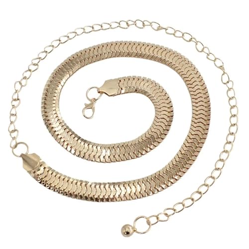 Kettengürtel für Frauen Mode einfache Kette Gürtel Frauen Dame hohe Taille Gold Gürtel Bund for Schmuck Kleid Metall Kette Gürtel von EKalgretrA