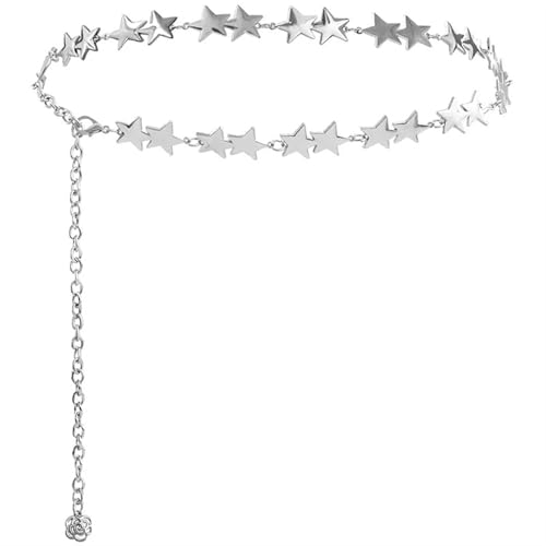 Kettengürtel für Frauen Vintage Frauen Taille Gürtel Weibliche Metall Kette Gürtel Quaste Taille Kette Gürtel Frauen Dekorative Körper Schmuck(Style 1) von EKalgretrA