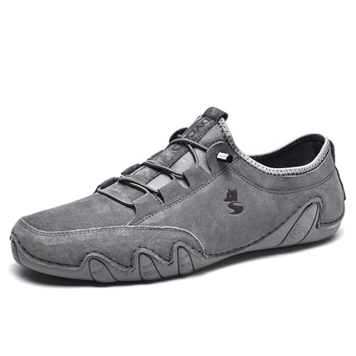 EKoKim Coole Bequeme Barfuß Walking Schuhe für Männer Mode Casual Lightweight Commute Schuhe Slip-on Minimalist (Color : Gray, Size : 48 EU) von EKoKim