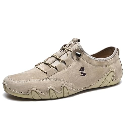 EKoKim Coole Bequeme Barfuß Walking Schuhe für Männer Mode Casual Lightweight Commute Schuhe Slip-on Minimalist (Color : Khaki, Size : 45 EU) von EKoKim