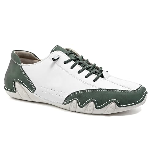 EKoKim Herren Slipper Wanderschuhe, Leicht, Atmungsaktiv, rutschfest, Bequem, Modisch, für Workout, Freizeit, Sport (Color : White Dark Green, Size : 38 EU) von EKoKim