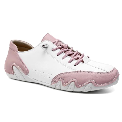 EKoKim Herren Slipper Wanderschuhe, Leicht, Atmungsaktiv, rutschfest, Bequem, Modisch, für Workout, Freizeit, Sport (Color : White Pink, Size : 35 EU) von EKoKim