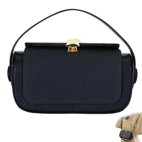 EKSMA Bunte Umhängetasche mit Stoffklappe, strukturierte Umhängetaschen, Mini-Schulter-Reisetasche, for Frauen(Black) von EKSMA