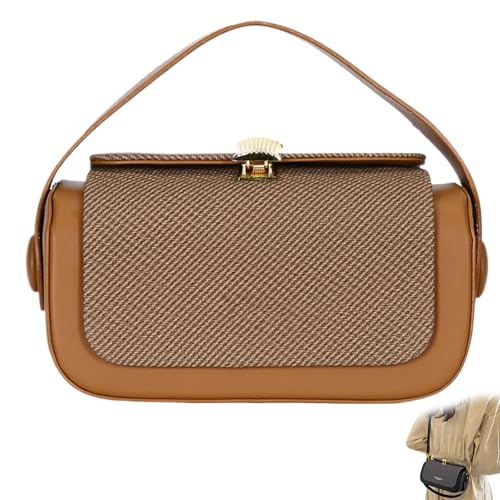 EKSMA Bunte Umhängetasche mit Stoffklappe, strukturierte Umhängetaschen, Mini-Schulter-Reisetasche, for Frauen(Brown) von EKSMA