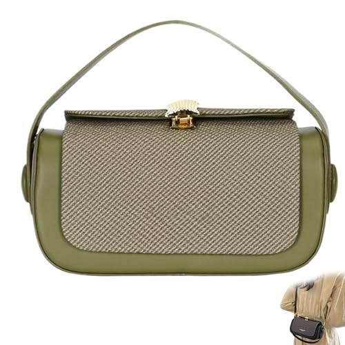 EKSMA Bunte Umhängetasche mit Stoffklappe, strukturierte Umhängetaschen, Mini-Schulter-Reisetasche, for Frauen(Green) von EKSMA