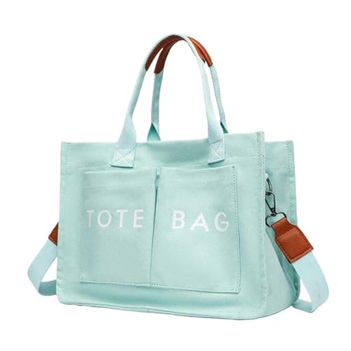 EKSMA Damen Canvas Trendy Tote Handtasche Große Kapazität Laptop Umhängetasche(Blue) von EKSMA