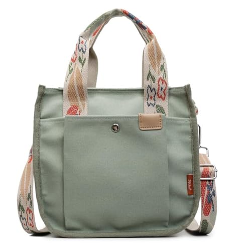 EKSMA Damen Canvas Umhängetasche Große Kapazität Umhängetasche Stilvolle Einkaufstasche(Green) von EKSMA