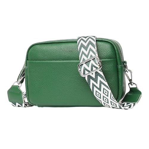 EKSMA Kleine Umhängetasche aus Leder for Damen mit gewebtem Riemen und kompakter Größe for Mode und Funktion(Green) von EKSMA