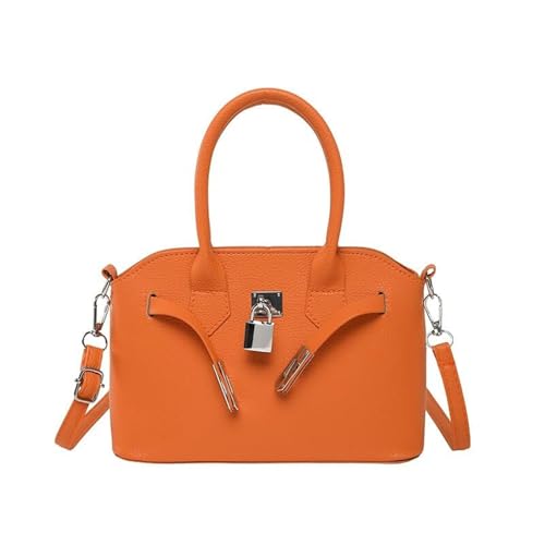 EKSMA Modisch und schick, Mini-Schultertasche aus Leder mit Schloss, Umhängegurt(Orange) von EKSMA