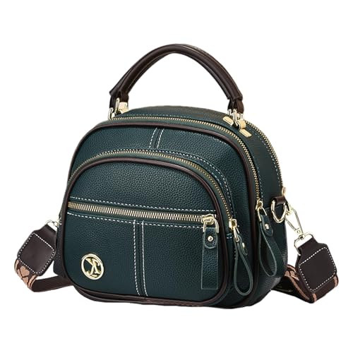 EKSMA Multifunktionale Umhängetasche, Schultertasche aus Pu-Leder mit verstellbarem, breitem Schultergurt | for Damen(Green) von EKSMA