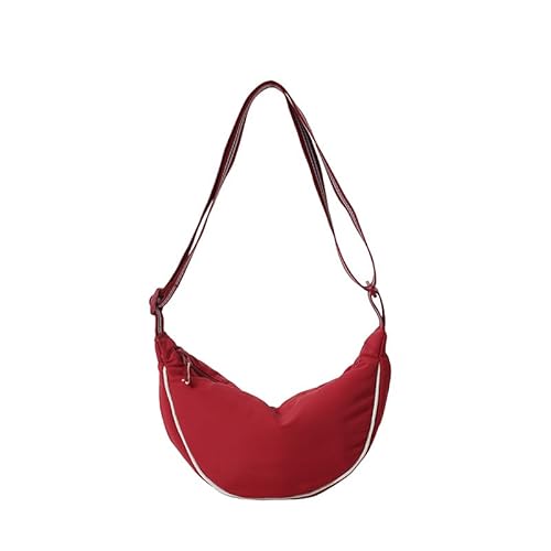 EKSMA Nylon-Halbmondtasche, trendige Umhängetasche, Reise-Schultertasche for Damen(Red) von EKSMA