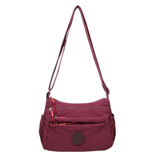 EKSMA Oxford Damen Umhängetasche mit mehreren Taschen, Umhängetasche, Reise-Umhängetasche(Red) von EKSMA