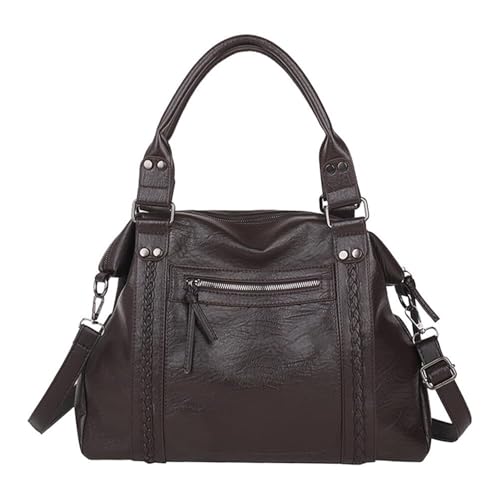 EKSMA PU-Leder-Umhängetasche for Damen, Umhängetasche, Handtasche for Arbeit und Reisen(Coffee) von EKSMA