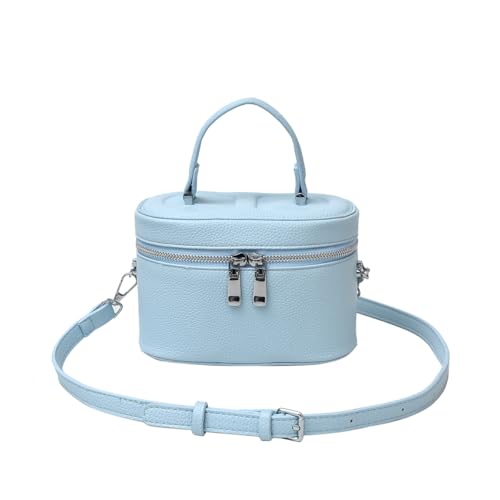 EKSMA Quadratische Box-Tasche, Umhängetasche, PU-Leder, Schultertasche for Damen(Blue) von EKSMA